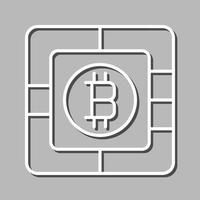 icono de vector de chip bitcoin