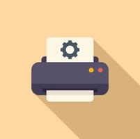 Printer technical document icon flat vector. Paper manual vector