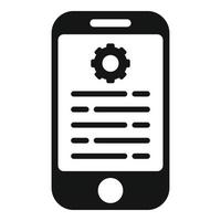 Phone gear support icon simple vector. Data paper vector