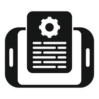 Tablet technical document icon simple vector. Data support vector