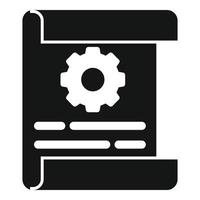 Gear paper icon simple vector. Book data vector