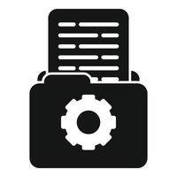 Mail gear folder icon simple vector. Page report vector