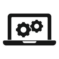 Laptop technical document icon simple vector. Paper manual vector