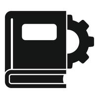 Gear book icon simple vector. Business paper vector