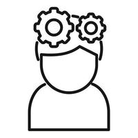 Gear values icon outline vector. Core value vector