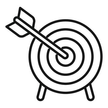 Target value icon outline vector. Core purpose vector