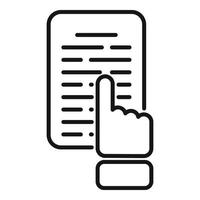 Document icon outline vector. Paper manual vector