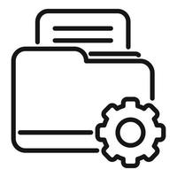 Folder technical document icon outline vector. Manual page vector