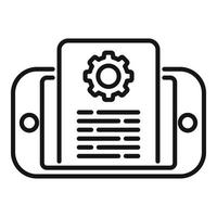 Phone technical document icon outline vector. Paper manual vector