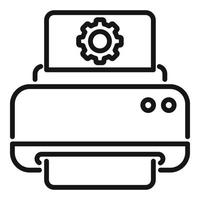 Printer technical document icon outline vector. Paper manual vector