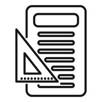 Paper document icon outline vector. Gear page vector