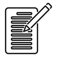 Write technical document icon outline vector. Paper manual vector