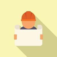 Construction manual icon flat vector. Technical document vector