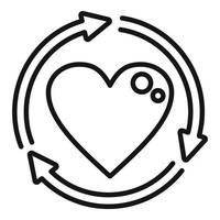 Heart trust icon outline vector. Core values vector