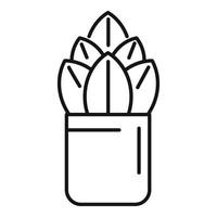 Plant pot icon outline vector. Flower plant vector