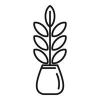 Flower leaf icon outline vector. House pot vector
