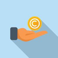 Care copyright icon flat vector. Public media vector