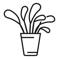 Plant icon outline vector. Indoor home vector