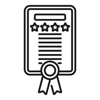 Diploma win icon outline vector. Medal winner vector