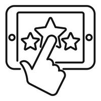 Top star tablet icon outline vector. Medal award vector