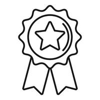 Ranking emblem icon outline vector. Medal award vector