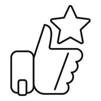 Thumb up ranking icon outline vector. Medal award vector