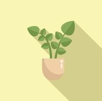 Art plant pot icon flat vector. Indoor garden vector