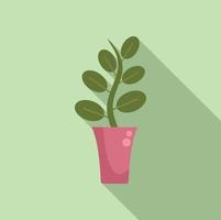 Nature plant pot icon flat vector. Indoor flowerpot vector