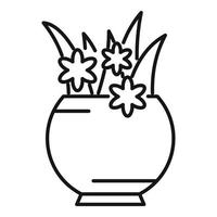 Plant leaf pot icon outline vector. House garden vector