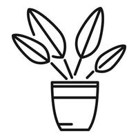 Big flower pot icon outline vector. Indoor garden vector