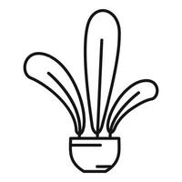 Leaf branch plant icon outline vector. Flowerpot art vector