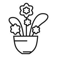 Tree plant pot icon outline vector. House nature vector