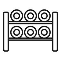 Thread bobine rack icon outline vector. Cotton factory vector