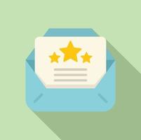 Mail ranking icon flat vector. Best rank vector