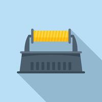 Machine roll thread icon flat vector. Factory cotton vector