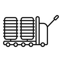 Bobine thread machine icon outline vector. Cotton factory vector