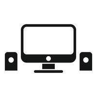 Computer workplace icon simple vector. Office table vector
