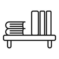 Book stack table icon outline vector. Workspace sit vector