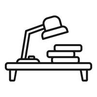 Reading book workspace icon outline vector. Worksplace sit vector