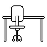 Desk workspace icon outline vector. Office sit vector