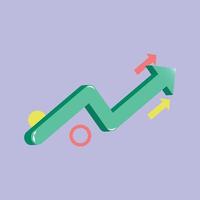 3d growth business graph steps chart, arrow icon sign or symbol vector