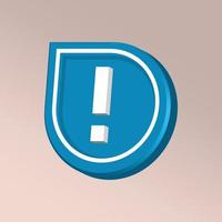 3d buttons of exclamation warning or danger icon button for apps or website symbols vector