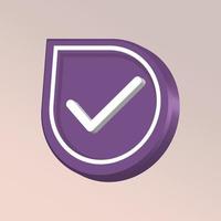 3d buttons of sign done, check mark or confirm icon button for apps or website symbols vector