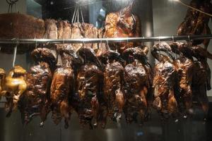 chinese traditional market street food roasted meat photo