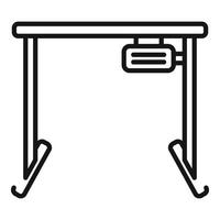 Heigh adjustable desk icon outline vector. Office workplace vector