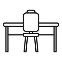 Table workplace icon outline vector. Posture work vector