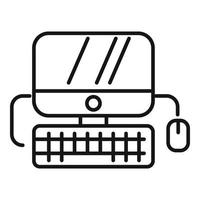 Work computer icon outline vector. Office sit vector