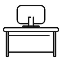 Home desk icon outline vector. Workplace office vector