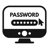 Computer password protection icon simple vector. Personal video vector