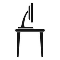 Desk monitor icon simple vector. Office sit vector